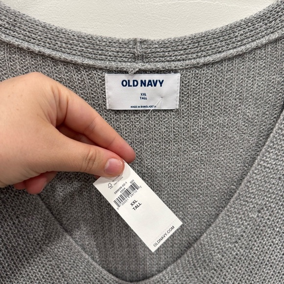 Old Navy Textured V-Neck Sweater Tunic Gray XXL Tall - Picture 5 of 9